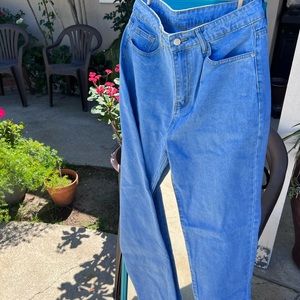 High Waist Butterfly Print Straight Leg Jeans